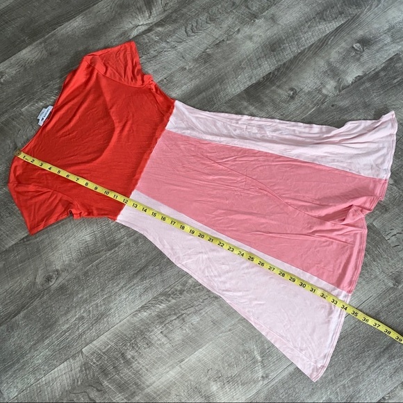 Lacoste Dress Shift Cotton Pink Red Sporty Tshirt Dress - Picture 5 of 5